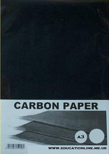 Huayue 200 Fogli Carta Carbone A4: 21 * 29,7cm con 5 Pezzi di Penna Groffrata Carta per Trasferimento di Carbonio Carta Copiativa Nera per Carta Metallo Ceramica Argilla Gesso- 
